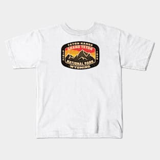 Grand Teton National Park Wyoming Vintage Grunge Distressed Kids T-Shirt